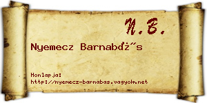Nyemecz Barnabás névjegykártya
