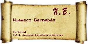 Nyemecz Barnabás névjegykártya