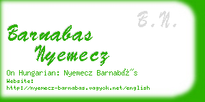 barnabas nyemecz business card